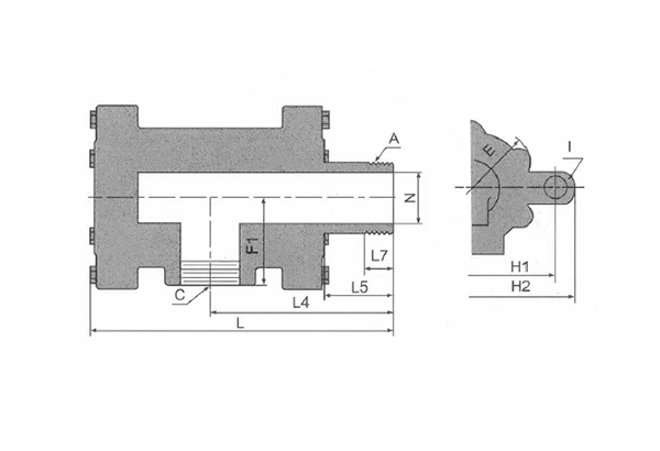 QD(65-100)型旋转接头平面图